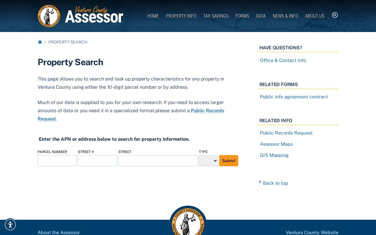 Simi Valley people search with Ventura County Assessor address fields