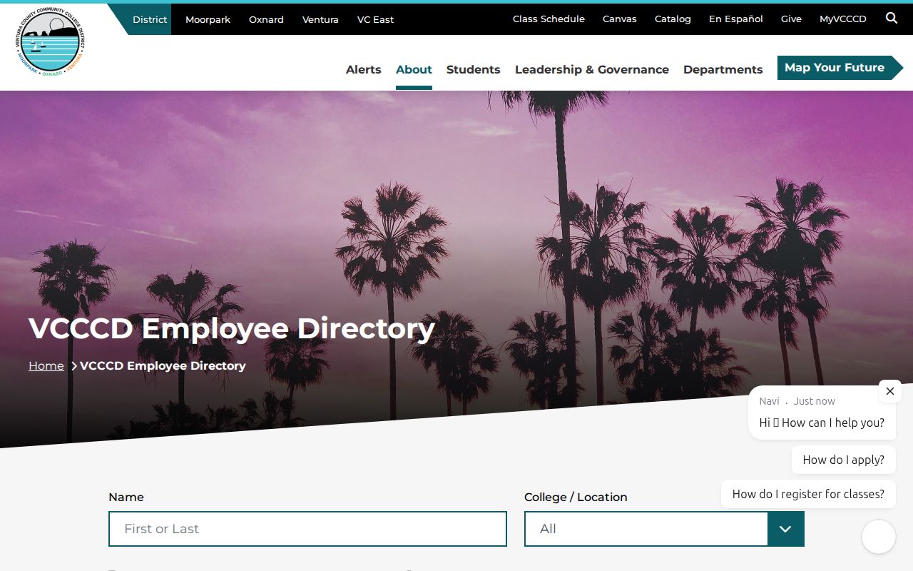 Simi Valley people directories research through the VCCCD employee directory