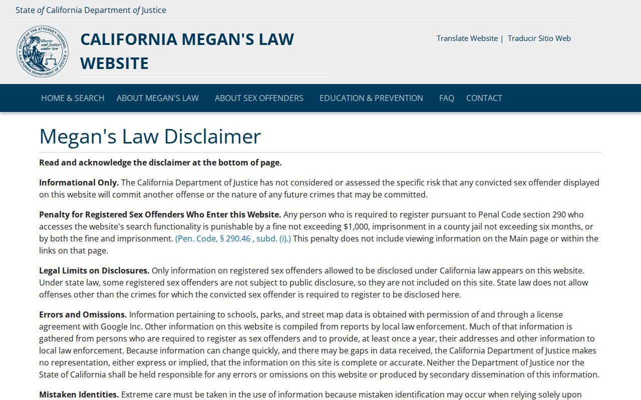Simi Valley public records safety search through California Megan's Law